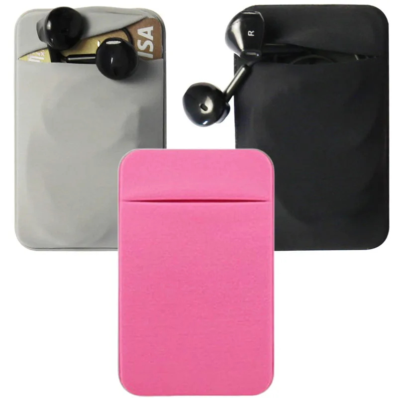 cell phone card holder pocket sticker card sleeve adhesive stick on wallet for iphone 12 x samsung xiaomi huawei all smartphones free global shipping