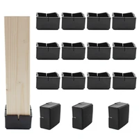 16pack chair leg floor protectors chair leg caps fit for rectangles or squares table chair feet protectors with felt pads black
