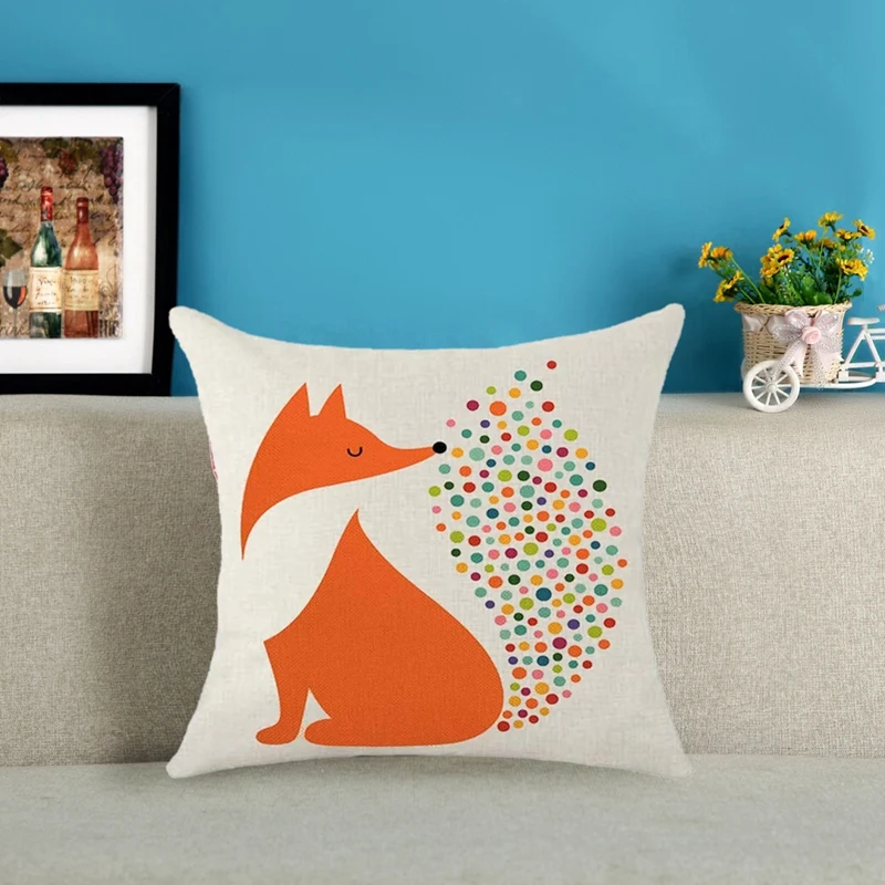 Watercolor Fox Pillow Covers 18X18 Decorative Throw Case Cushion Cover Pillows for Home Decor | Дом и сад