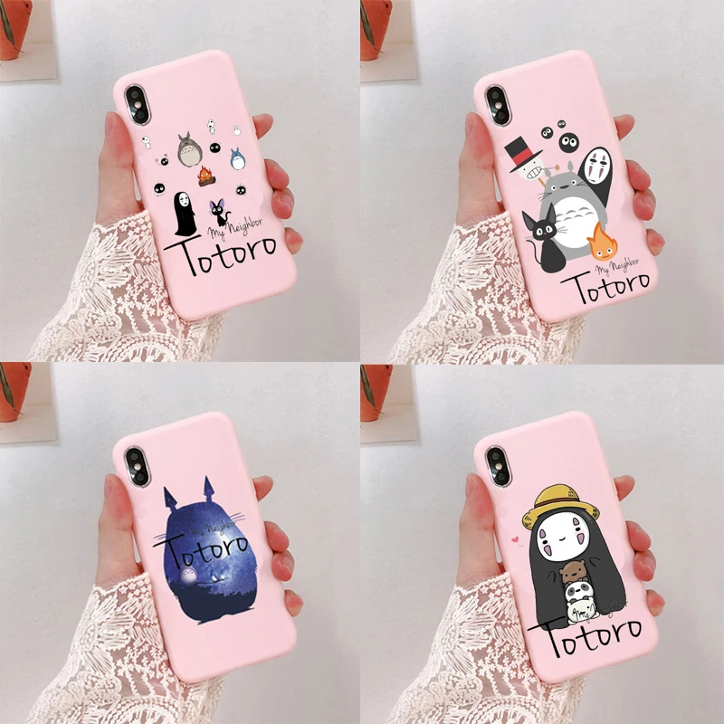 Симпатичные Мультяшные чехлы для телефонов Happy Totoro для iPhone 11 11Pro 6 6S 7 8 Plus Мягкий силиконовый чехол из ТПУ для iPhone x XS MAX XR