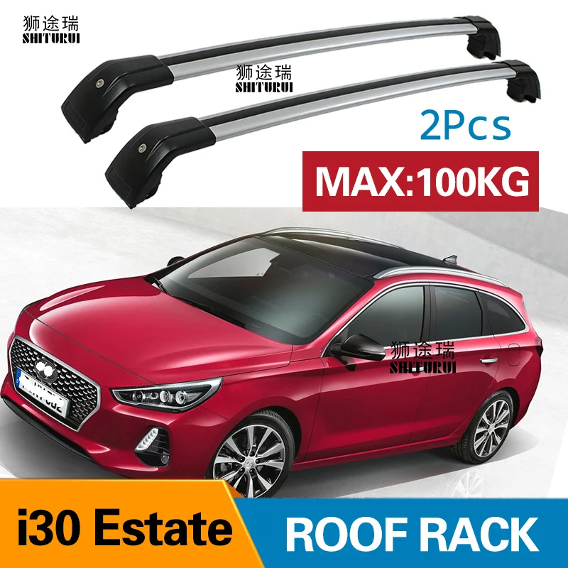 SHITURUI 2Pcs Roof Bars for Hyundai I30 Estate i30 SW 2018 2019 2020 2021 Aluminum Alloy Side Cross Rails Rack Luggage | Автомобили и