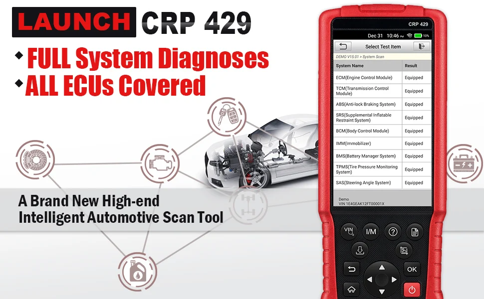 Launch X431 CRP429 OBD2 сканер полные системы автомобильный диагностический инструмент OBD АВТОМАТИЧЕСКИЙ считыватель кодов инструмент сканирования EPB IMMO инжектор кодирования pk 429C