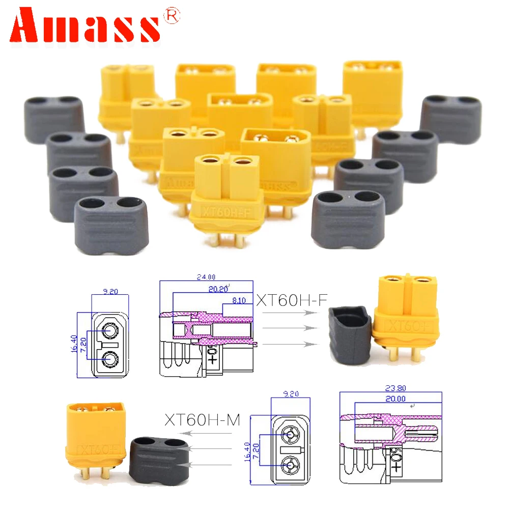 xt60 разъемы 5 паралот amass xt60 разъем