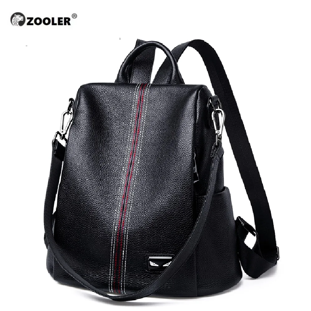 ZOOLER Brand New Genuine Leather Bag Women COW Leather Backpack Elegant Soft School Bag Travel Tote Bags Black Bolsas#YC203