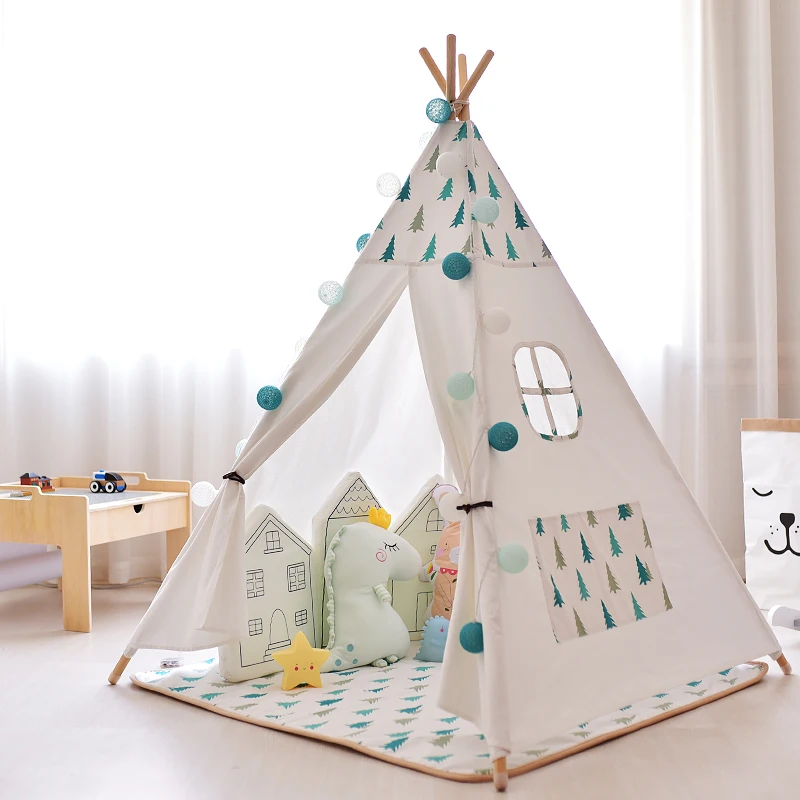 

Nordic Canvas Indoor Teepee Tent for Kids Childrens Teepee Play Tent House Todder Baby Tee Pee Wigwam Tent Kids Tipi Indian Tent