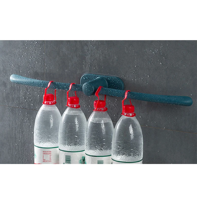 

Punch-free Bow Shape Towel Bar Adhesive Hanging Storage Rack without Nails for Kitchen Paper Towel Shoes 62cm Long DSS89