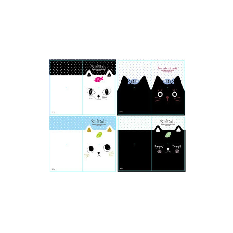 Black cat 40 шт./лот прекрасный мультфильм крафт-бумага мини ежедневник блокнот ежедневник школьные принадлежности канцелярский подарок - Цвет: Black cat