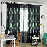 tongdi blackout curtain rainforest leaves printing high grade decoration for summer french window home parlou bedroom livingroom