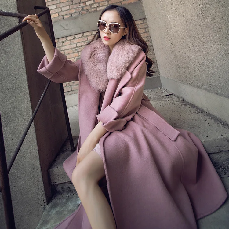 Женское длинное шерстяное пальто винтажный кардиган в британском стиле с