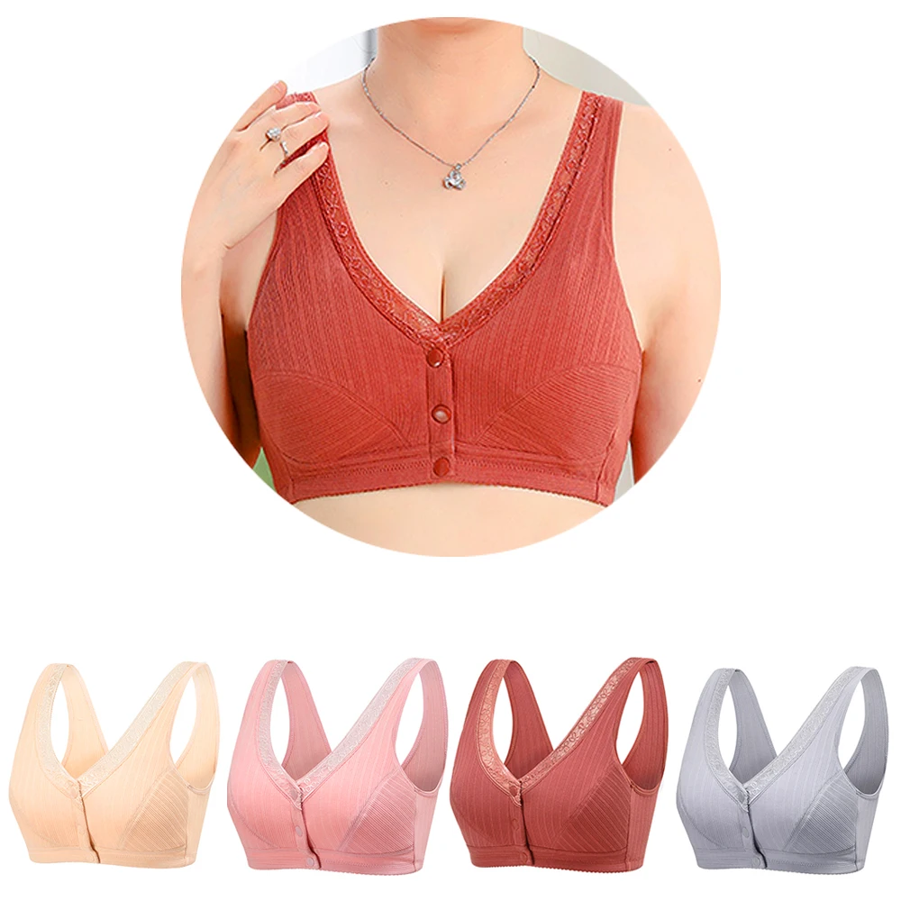 

Бесшовный Бюстгальтер с передней застежкой, женское нижнее белье, тонкая чашка 36-48 B/C/D, хлопковое нижнее белье без косточек, женская повседн...