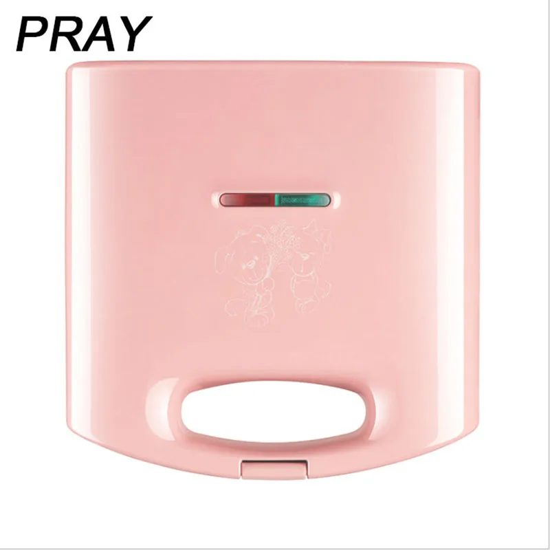 Молитесь 220 В Розовый сэндвич-чайник для завтрака panini тостер готовьте стейк с