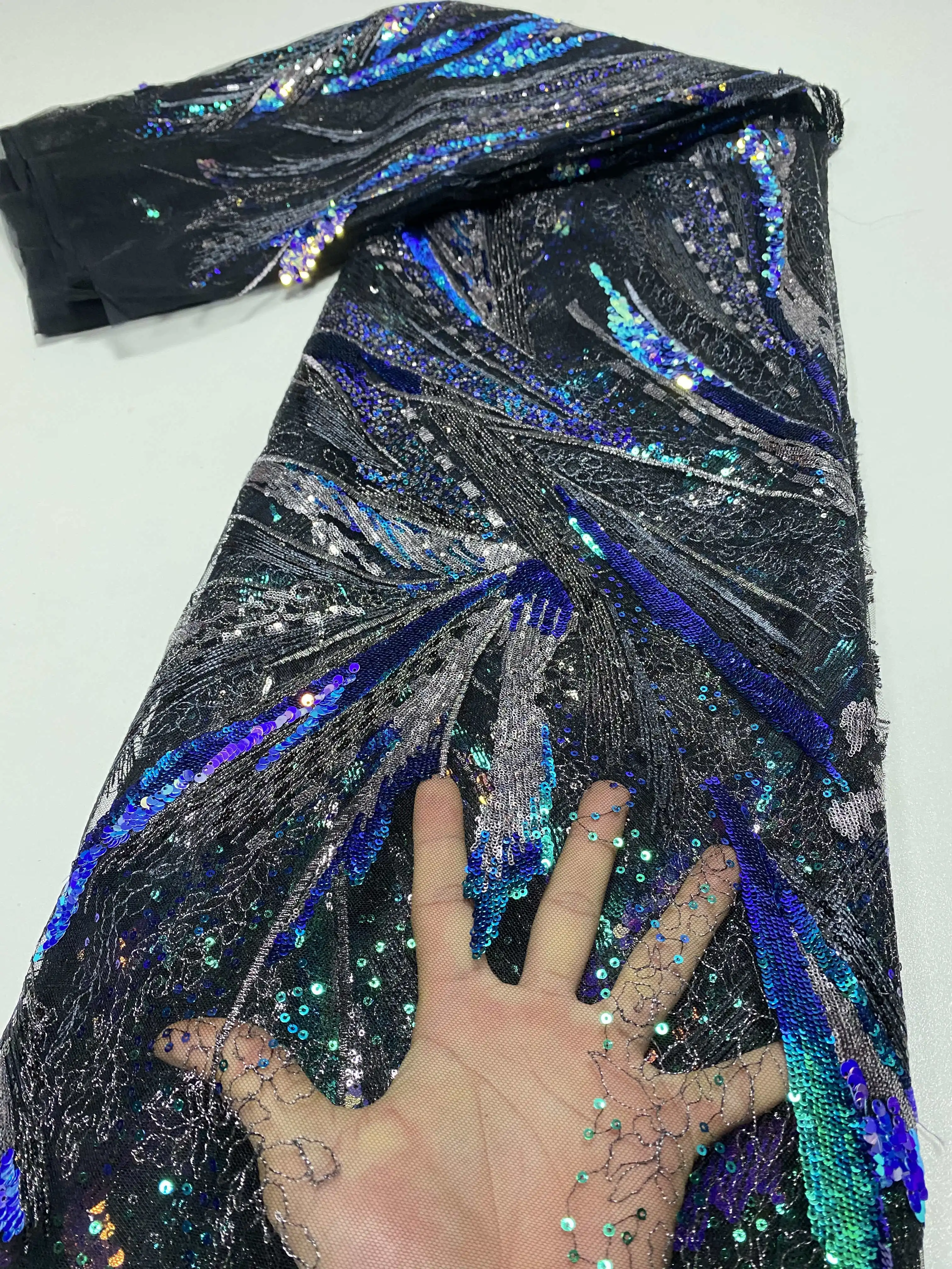 Нигерийские кружевные ткани NIAI с блестками 2019 высококачественное кружево