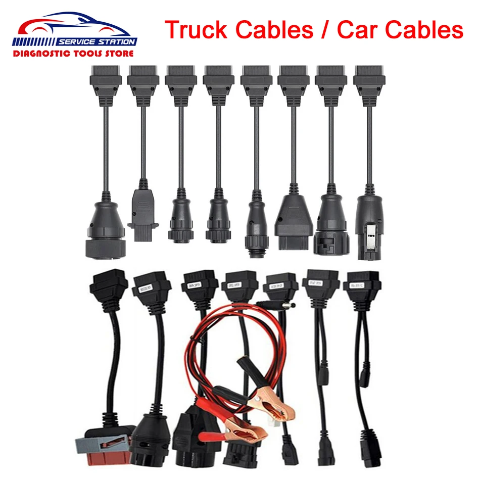Полный комплект 8 кабелей для грузовиков автомобильные кабели диагностический