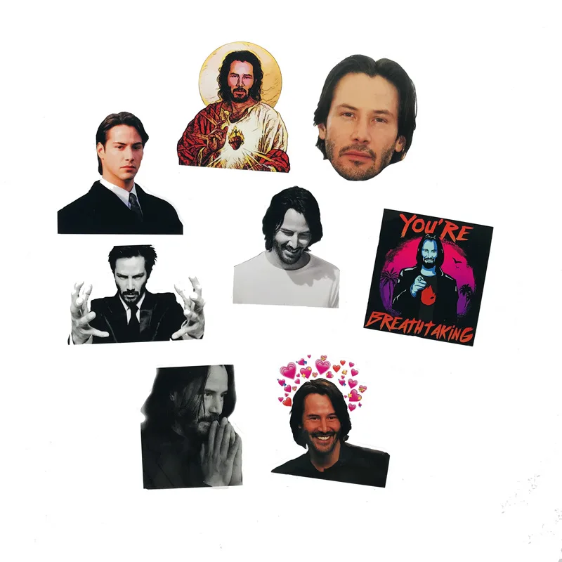 8 шт. Keanu Reeves стикер ПВХ стикер автомобильный для чемодан для скейтборда холодильник мотоцикл