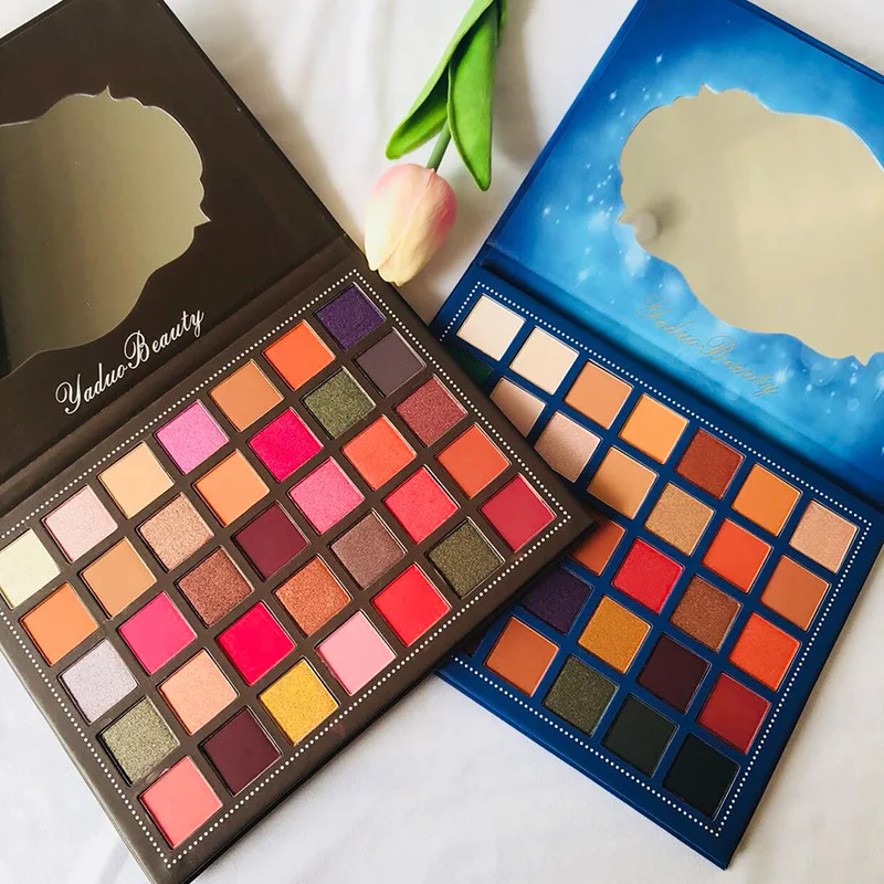 Красота глазурованные блестящие тени для век Палитра 35 цветов небо Высокая