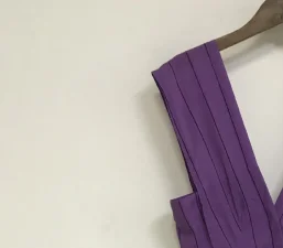 

2020 Spring and Summer New Dress Fashion Casual Purple Striped Single-Breasted Midi Dress