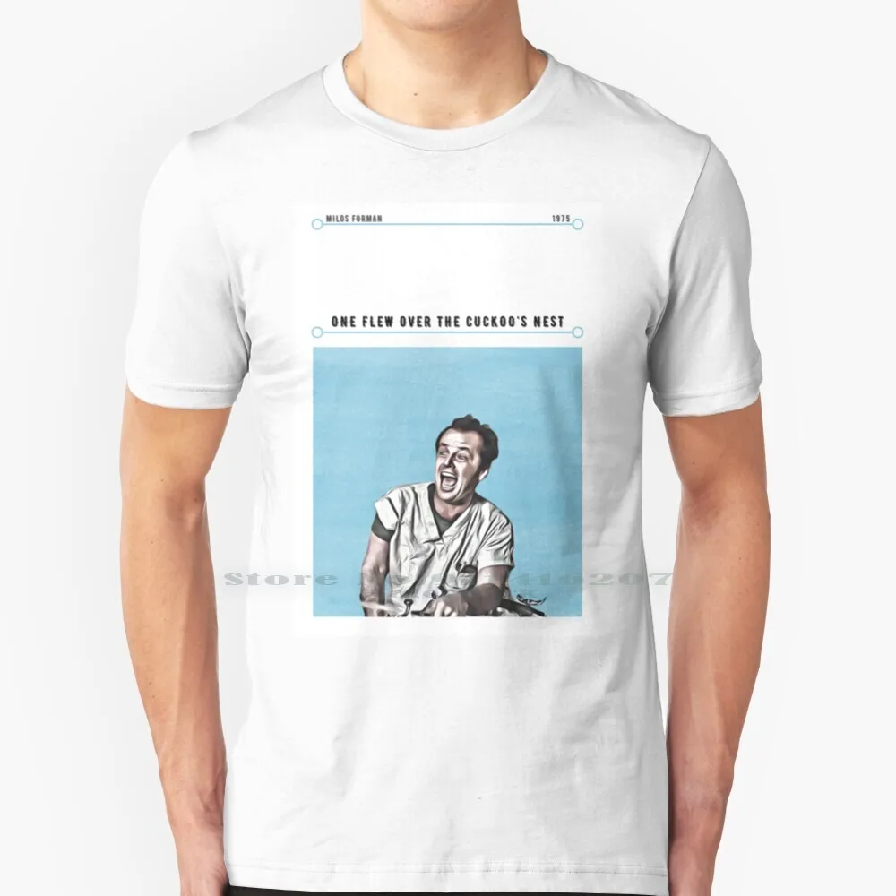 Один летел по мотивам фильма гнездо кукуку футболка с плакатом 100% чистый хлопок
