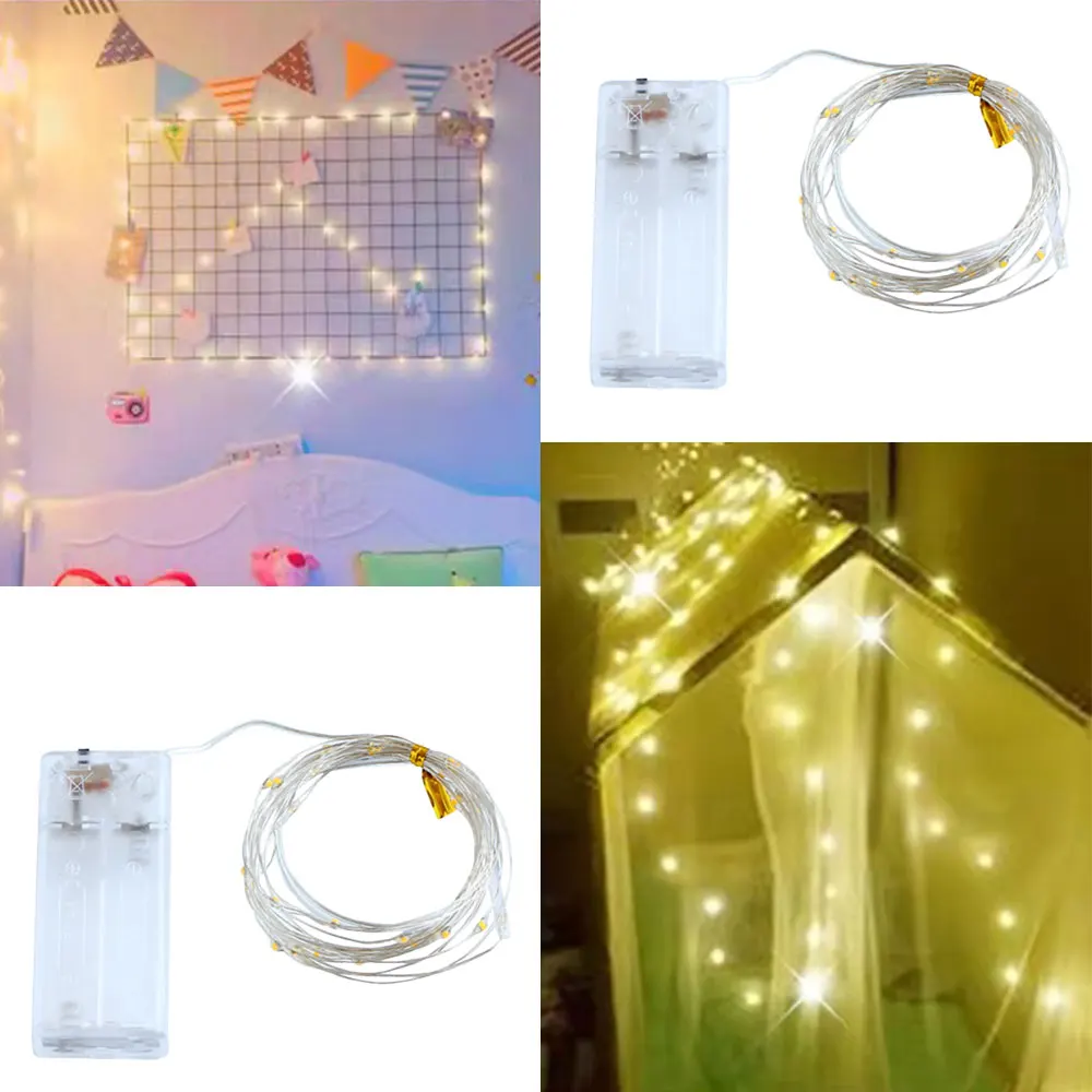 

ODYCXS LED light string household fairy light waterproof 3V AA battery box Christmas fairy tale holiday party wedding decoration