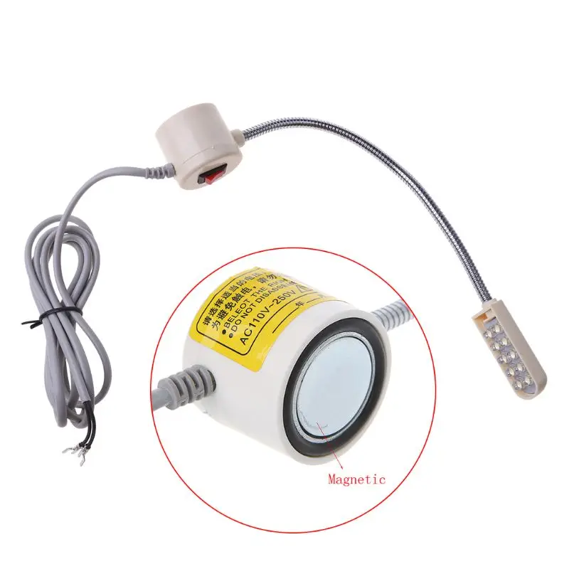 

10 LED 110-250V Magnetic Base Sewing Machine Gooseneck Working Light Lamp White