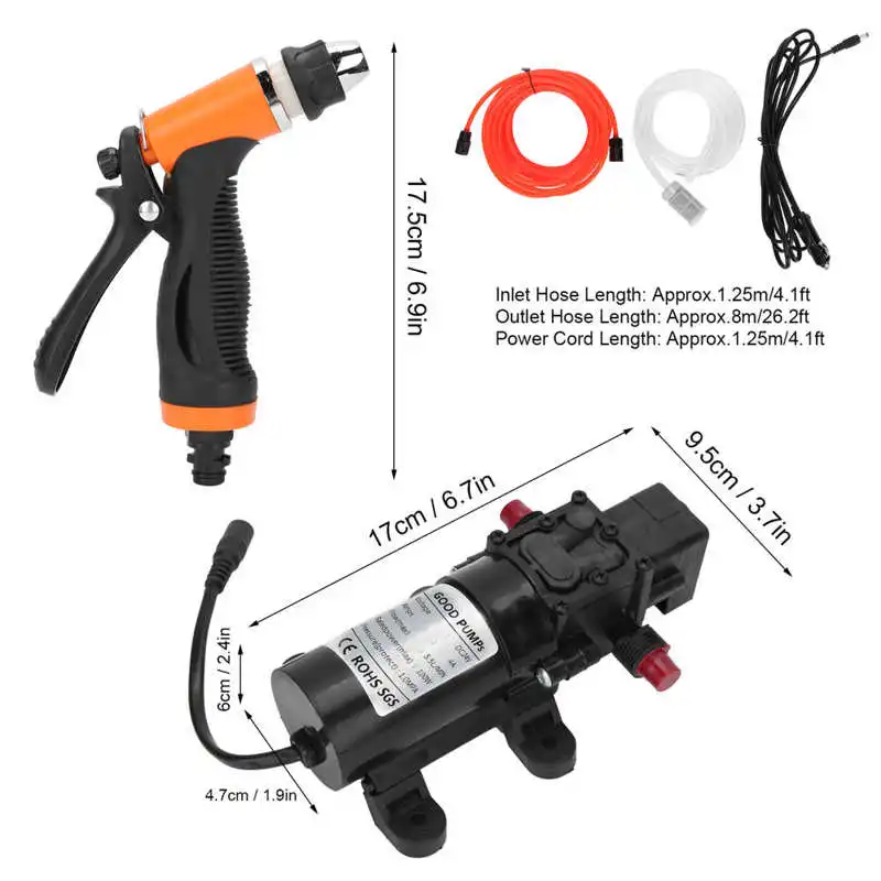 Цена Аквариумный воздушный насос, сверхтихий кислородный насос, 24 В, 100 Вт, мойка высокого давления, распылитель водяного насоса Kit, портативная м...