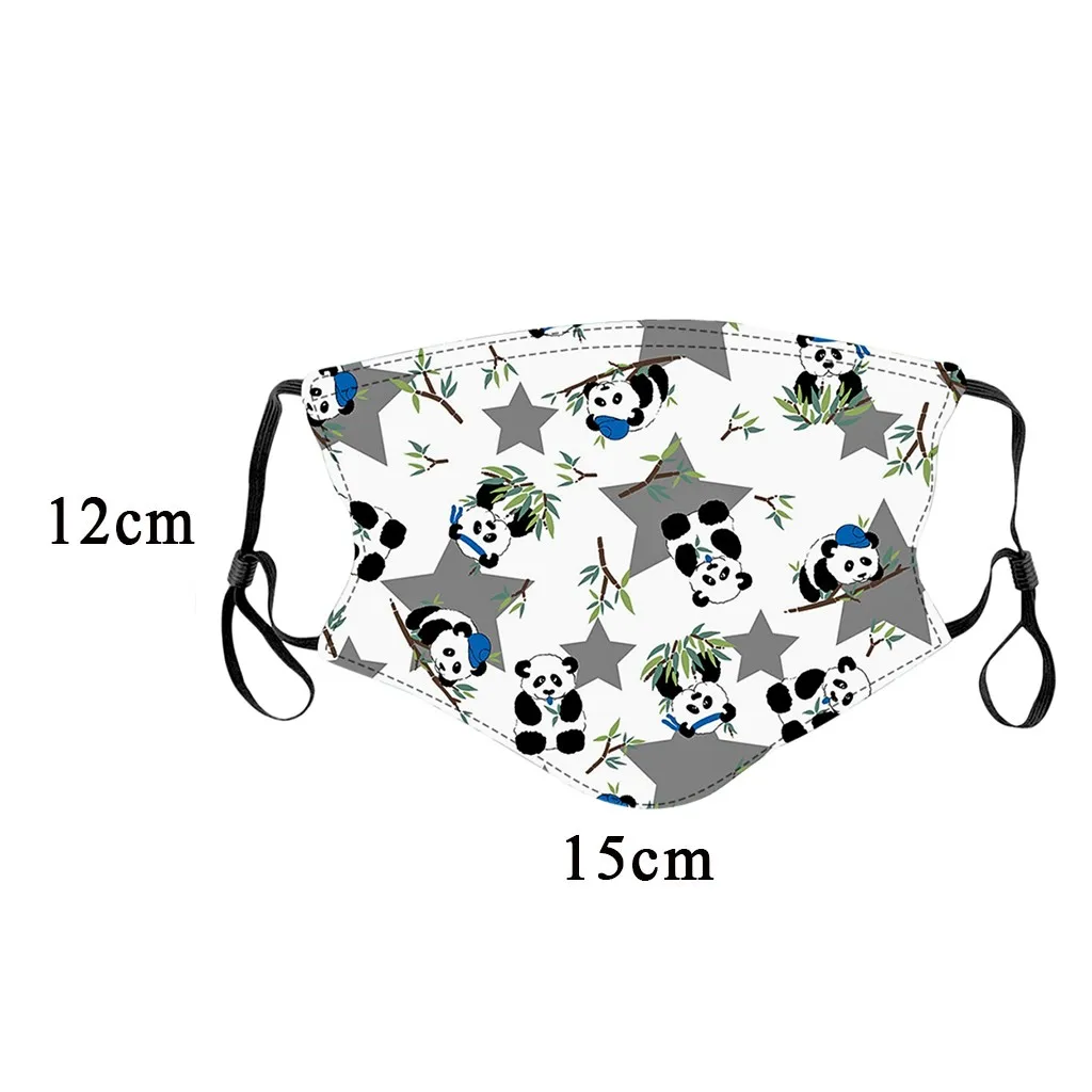 

5PC Mask+10PC Filter Kids Children Cartoon-Panda Prints Outdoor Reusable Mask