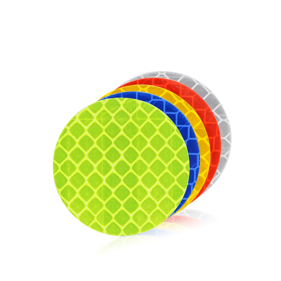 Наклейка предупреждающая круглая автомобильная Светоотражающая полоса 5 см 10 шт.