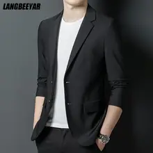 Marca de gama alta de moda Casual elegante Slim diseñador chaqueta Blazer vestido caro traje para hombres de los hombres nuevo estilo ropa (4)