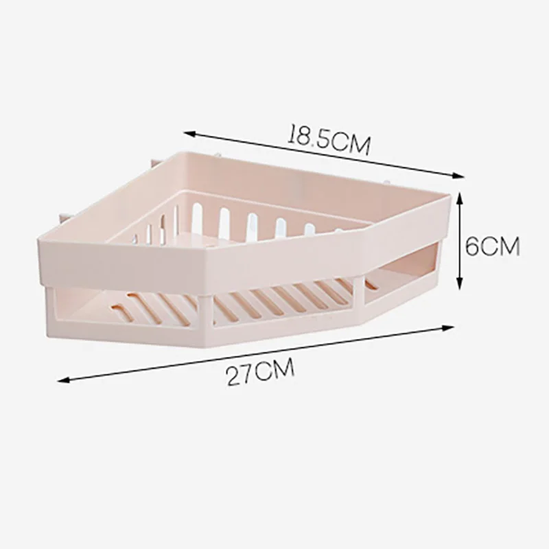 

Bathroom Punch-free Corner Shelf Wall-mounted Toilet Storage Holder Plastic Triangle Kitchen Bathroom Organizer Rack Home Decor