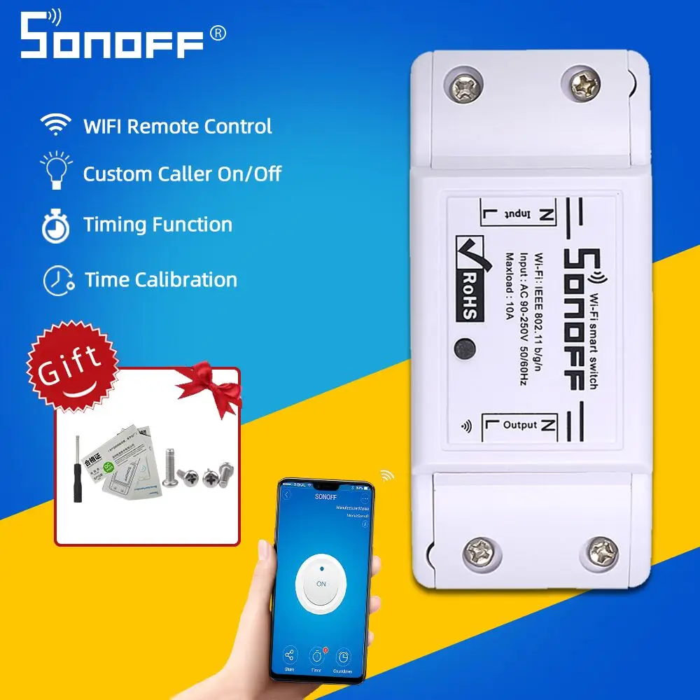Беспроводной смарт выключатель ITEAD SONOFF Basic/RF/TH10/TH16/Dual/Mini/Pow r2 с поддержкой Wi