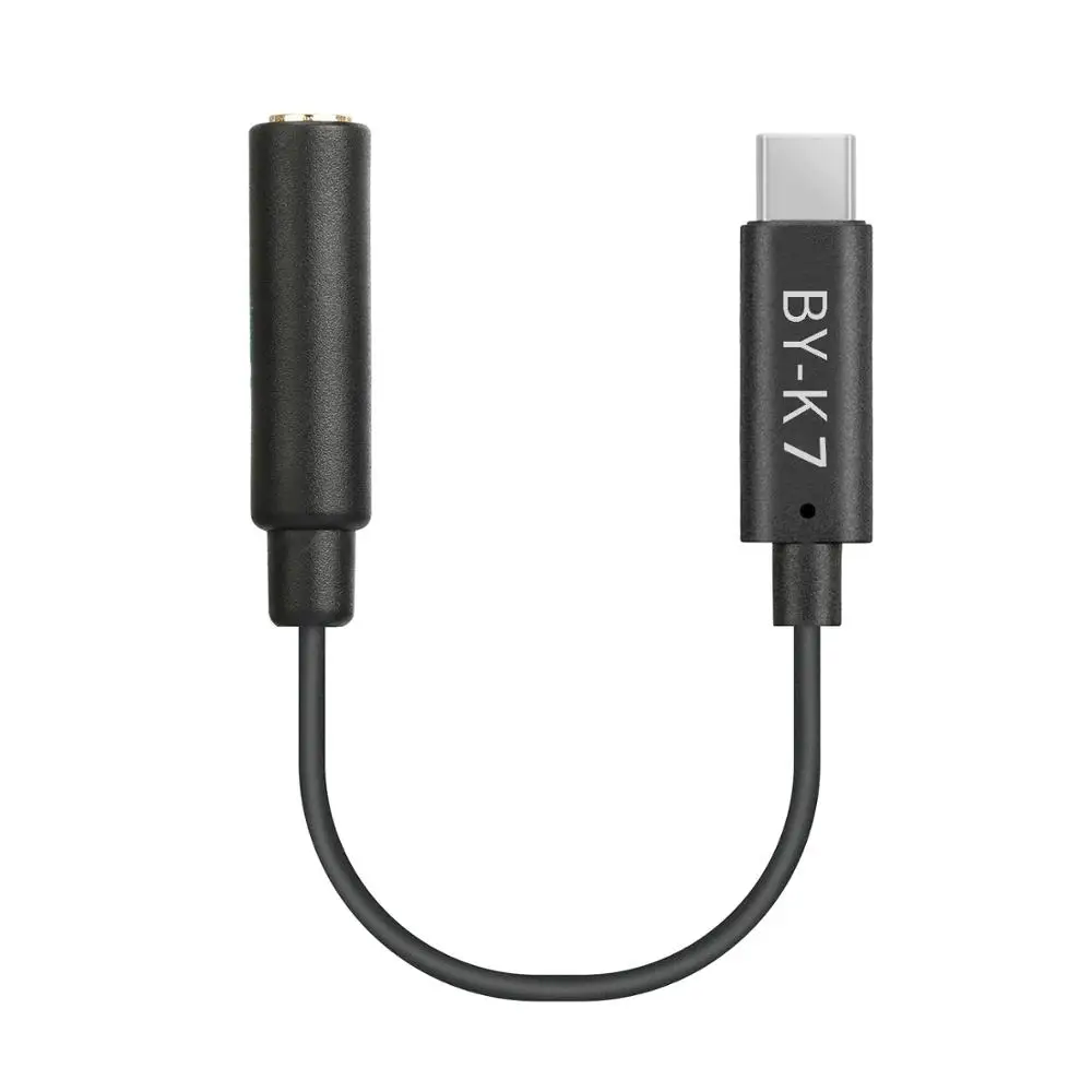 BOYA BY-K7 3.5mm TRS to Type-C Audio Adapter Cable for DJI OSMO™ ACTION and Self-Powered Camera Microphone BY-WM4 BY-WM8 Pro Mic |