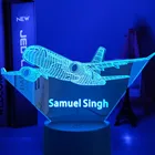 Пользовательская 3d лампа, голограмма самолета, детский ночник с крутым именем, носветильник льник на заказ для детской спальни, Декор, 3d светильник