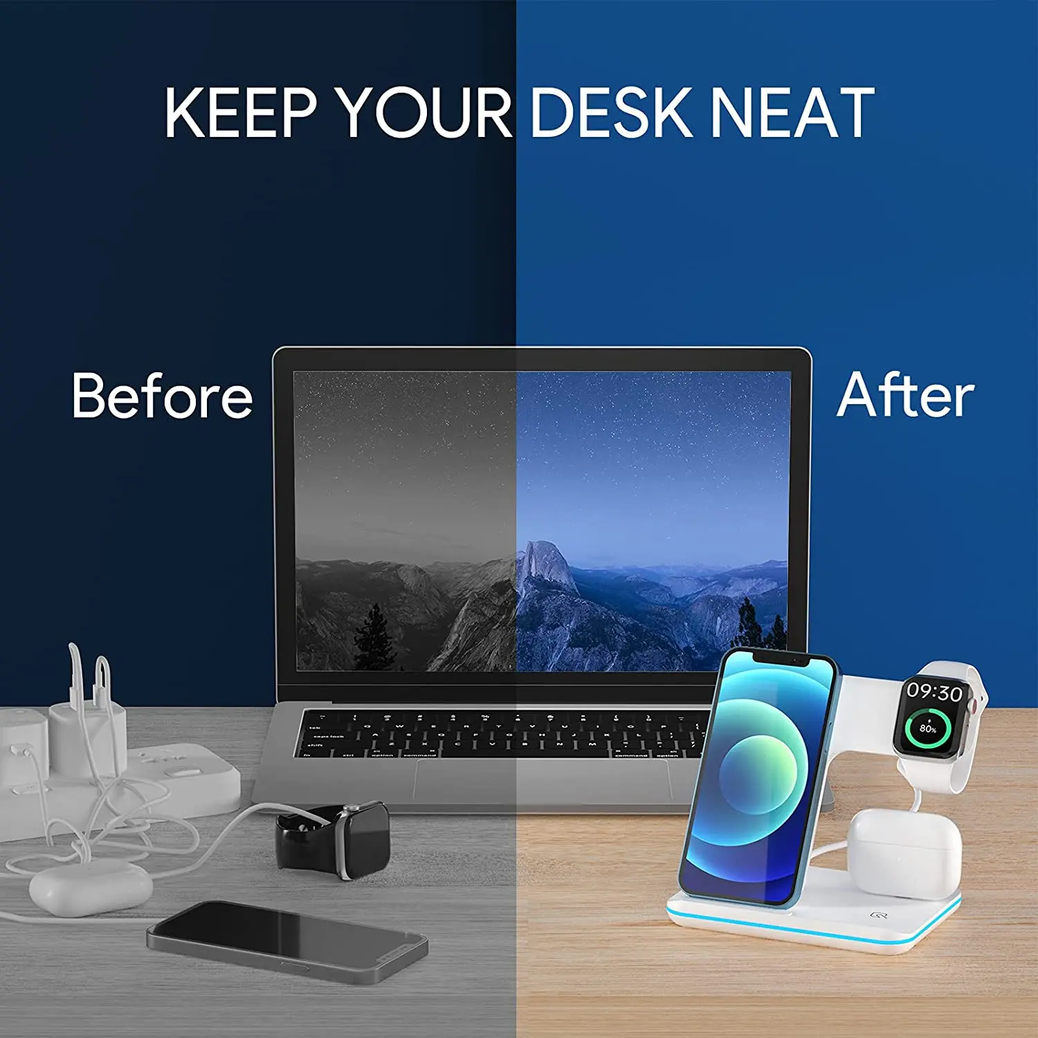 wireless charger stand for iphone 13 12 11 xs xr x 8 3 in 1 15w fast charging station dock for apple watch 7 6 se 5 airpods pro free global shipping