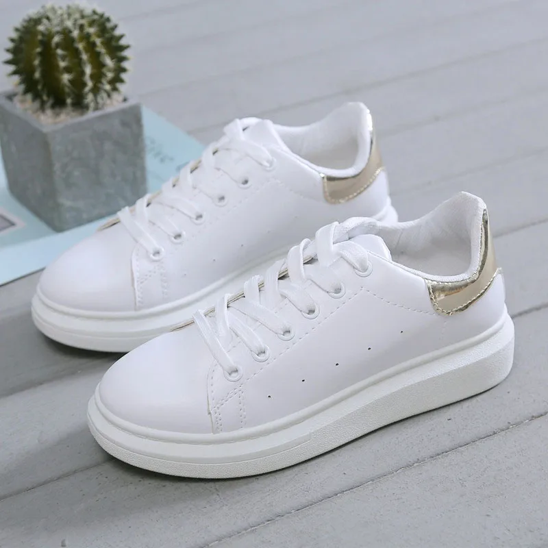 

Women Shoes Spring Summer White Casual Shoes Women Sneakers Soft Leather Shoes Female White Sneakers Female