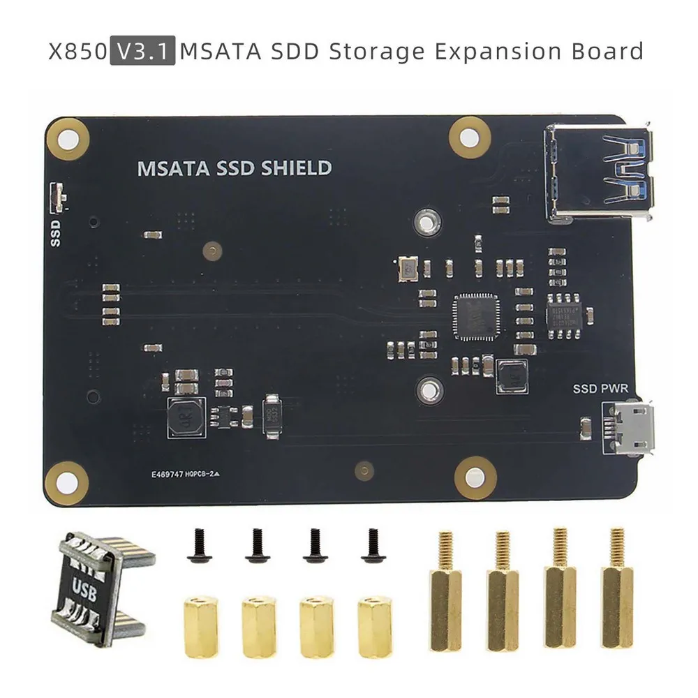 Raspberry Pi mSATA SSD плата расширения памяти X850 V3.1 щит для 3 Model B + (плюс)/3B/2B|Аксессуары