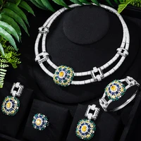 godki famous luxury brand 4pcs nigerian jewelry set for women wedding cubic zircon dubai bridal necklace earring bangle ring set
