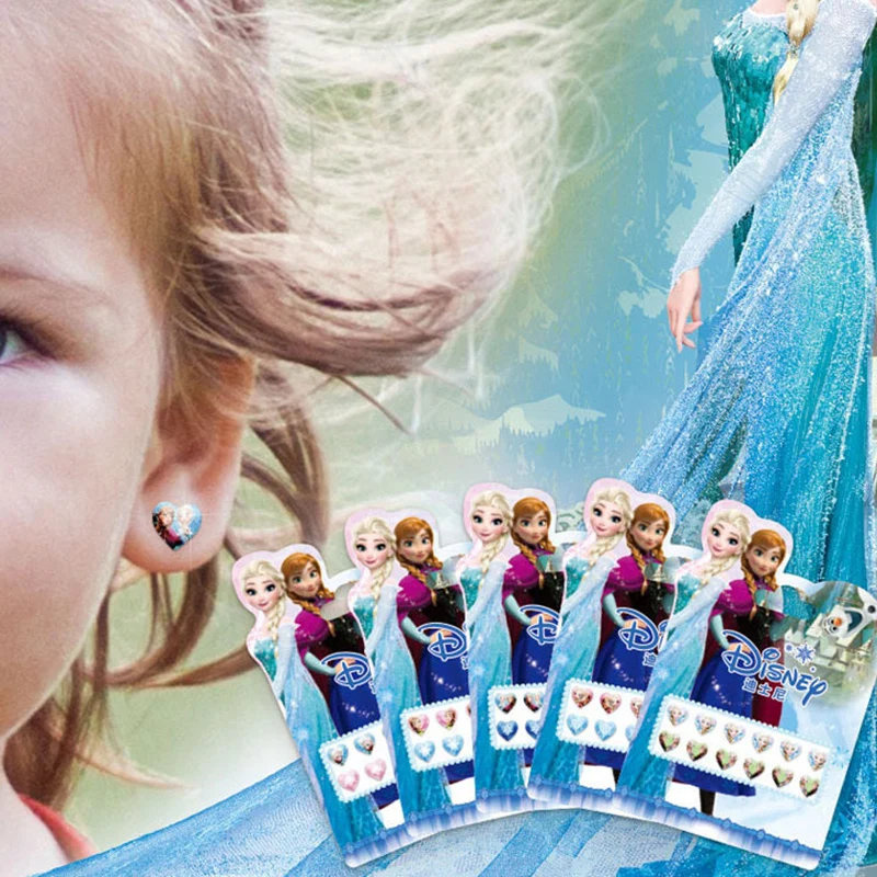 Las ni&ntilde;as de Disney congelado elsa Anna 3D pegatinas para pendientes princesa Sophia Mickey Minnie ni&ntilde;os maquillaje DIY juguetes pegatinas de u&ntilde;as-1