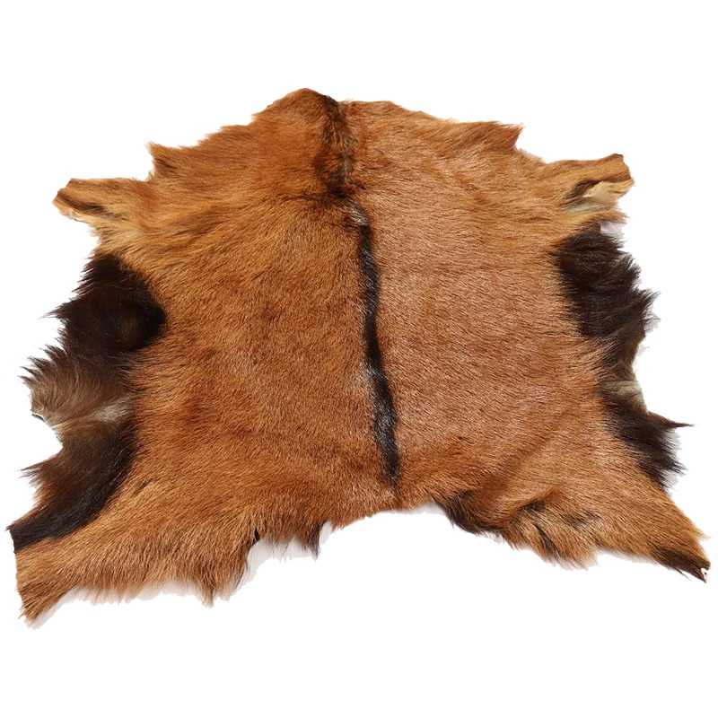 Natural Tanned Sheep Skin Antelope Fur Goat Hide Rug Animal Skin Pelt Rug Fur Plush Clothing Liner Bag Accessory (40-66x30-55cm)
