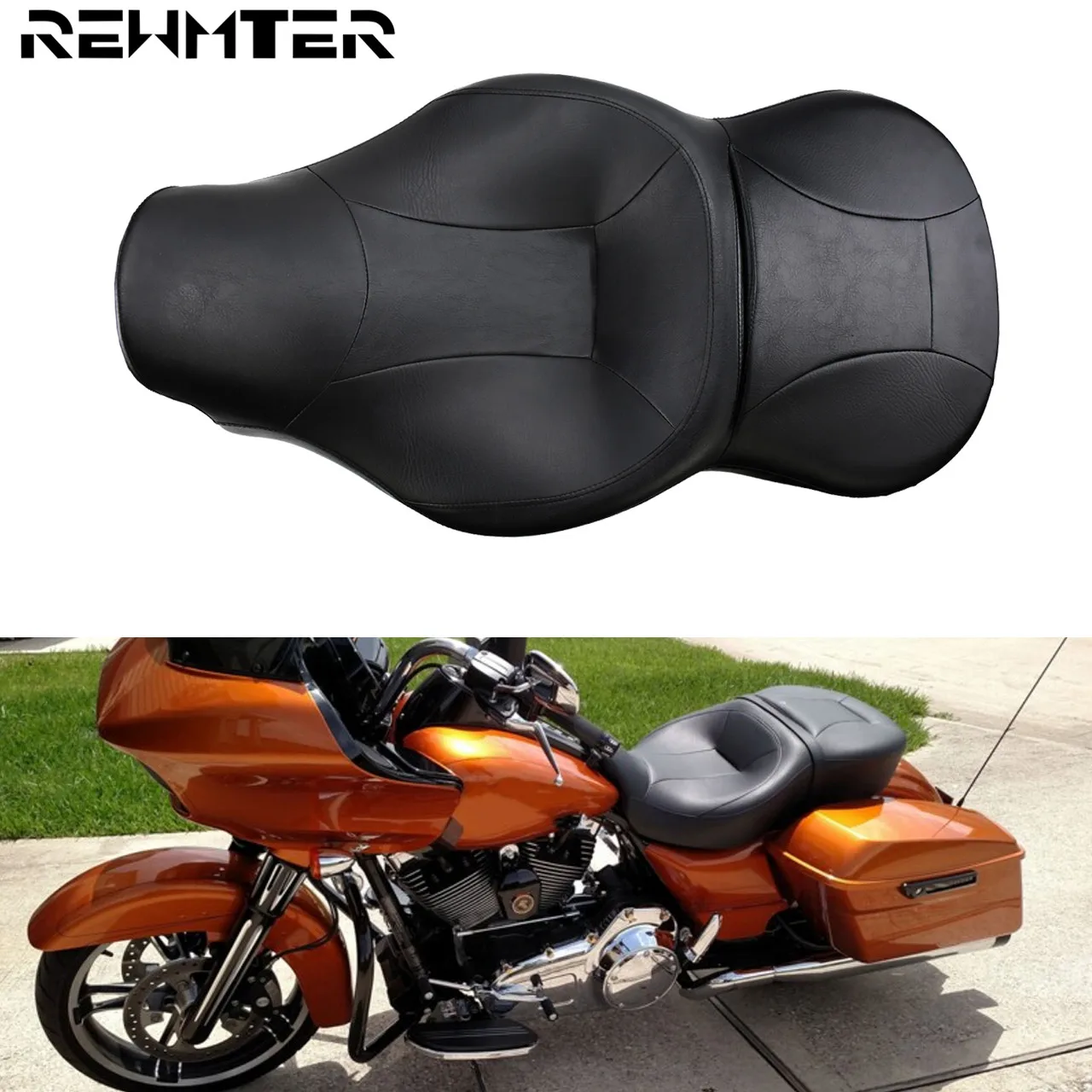 

Мотоцикл Rider ПАССАЖИРСКОЕ СИДЕНЬЕ черный туристическое сиденье для Harley Touring Road King CVO Limited Street Glide FLHR FLHX 2014-2018