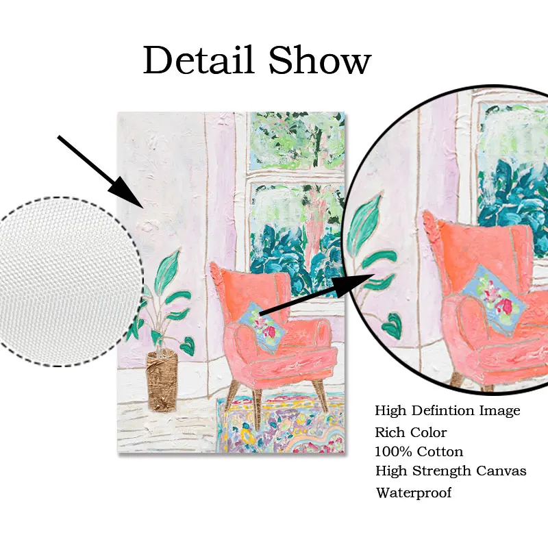 

European Retro Sofa Cat Potted Plants Nordic Poster Wall Art Canvas Painting Wall Pictures For Living Room Home Decor Unframed