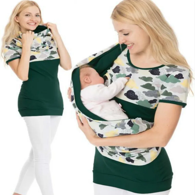 Платье для беременных с коротким рукавом платье защиты от лактации (да шарф)