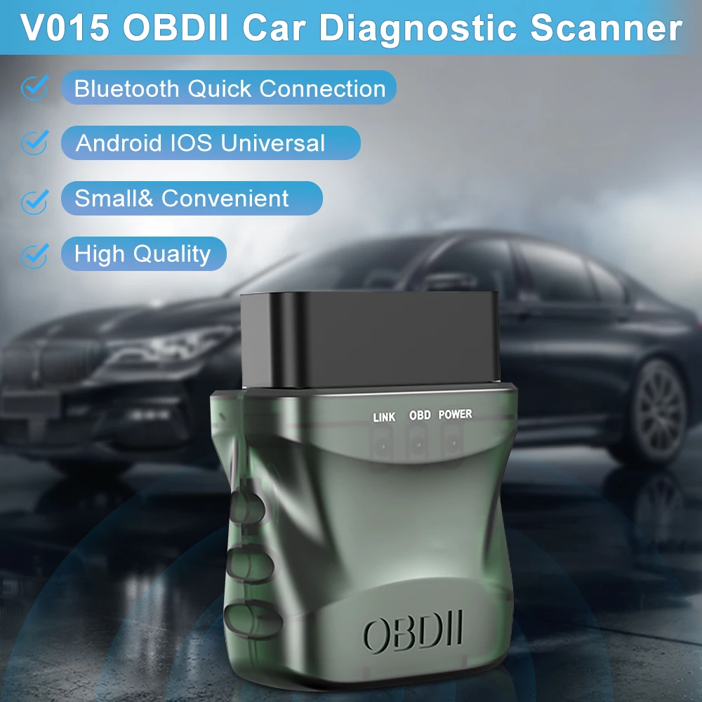 Сканер автомобильный Anchtek ELM327 V1.5 OBD2 беспроводной Bluetooth сканер адаптер OBD II