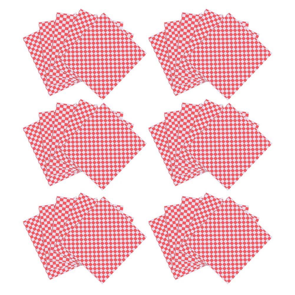 

400pcs Checkered Food Wrapping Paper Durable Wrapping Paper Useful Paper