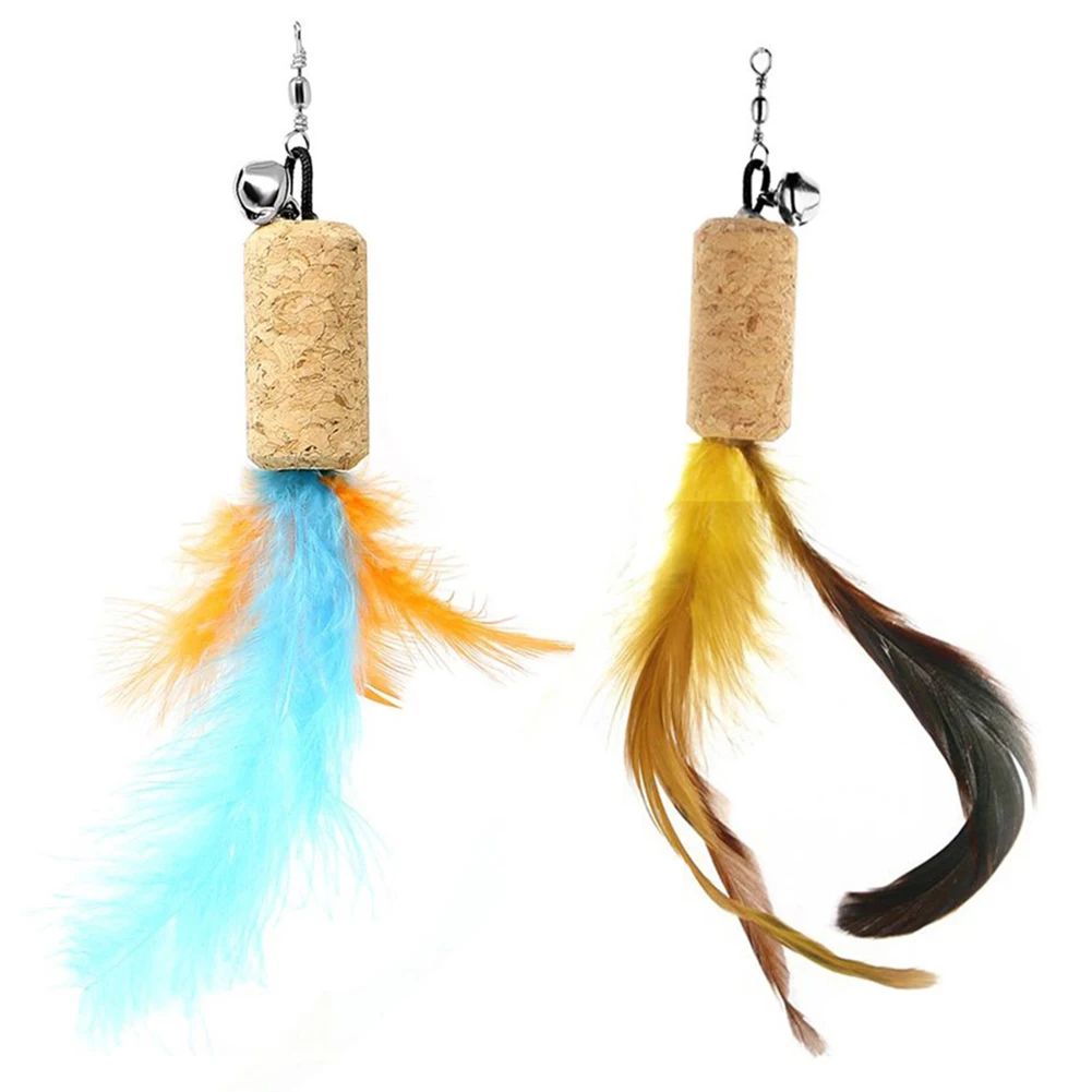 

11Pcs Funny Pet Wand Stick Feather Replaceable Heads Teaser Play Scratch Toys