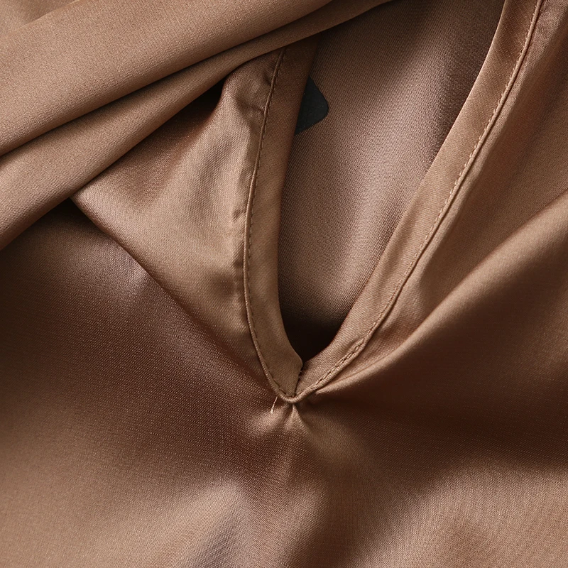 Женская Осенняя блузка с бантом на воротнике однотонная шелковая рубашка