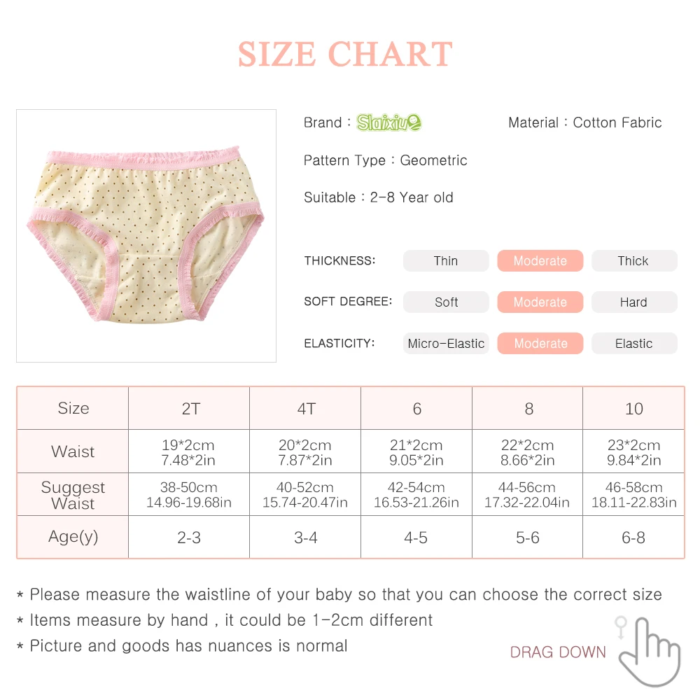 Bragas de algod&oacute;n para ni&ntilde;as, pantalones cortos florales, ropa interior para ni&ntilde;os de 2 a 8 a&ntilde;os, colores aleatorios, 2 unids/lote-5