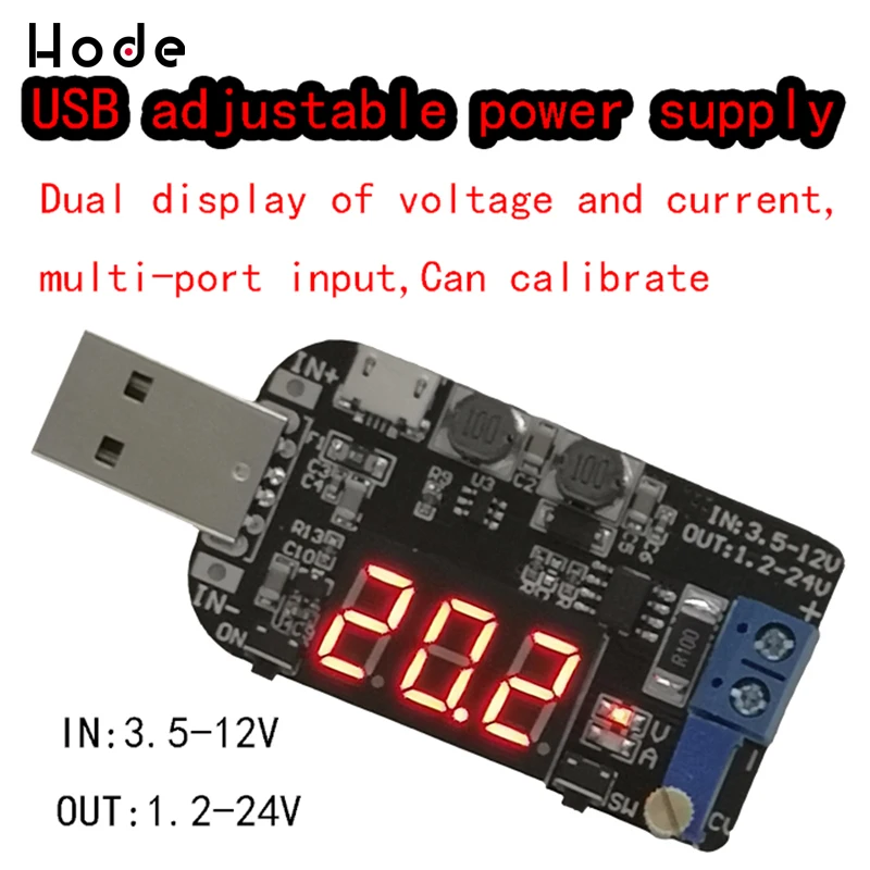 Micro USB 5 В до 3 9 в 12 18 24 Регулируемый понижающий блок питания модуль регулятора