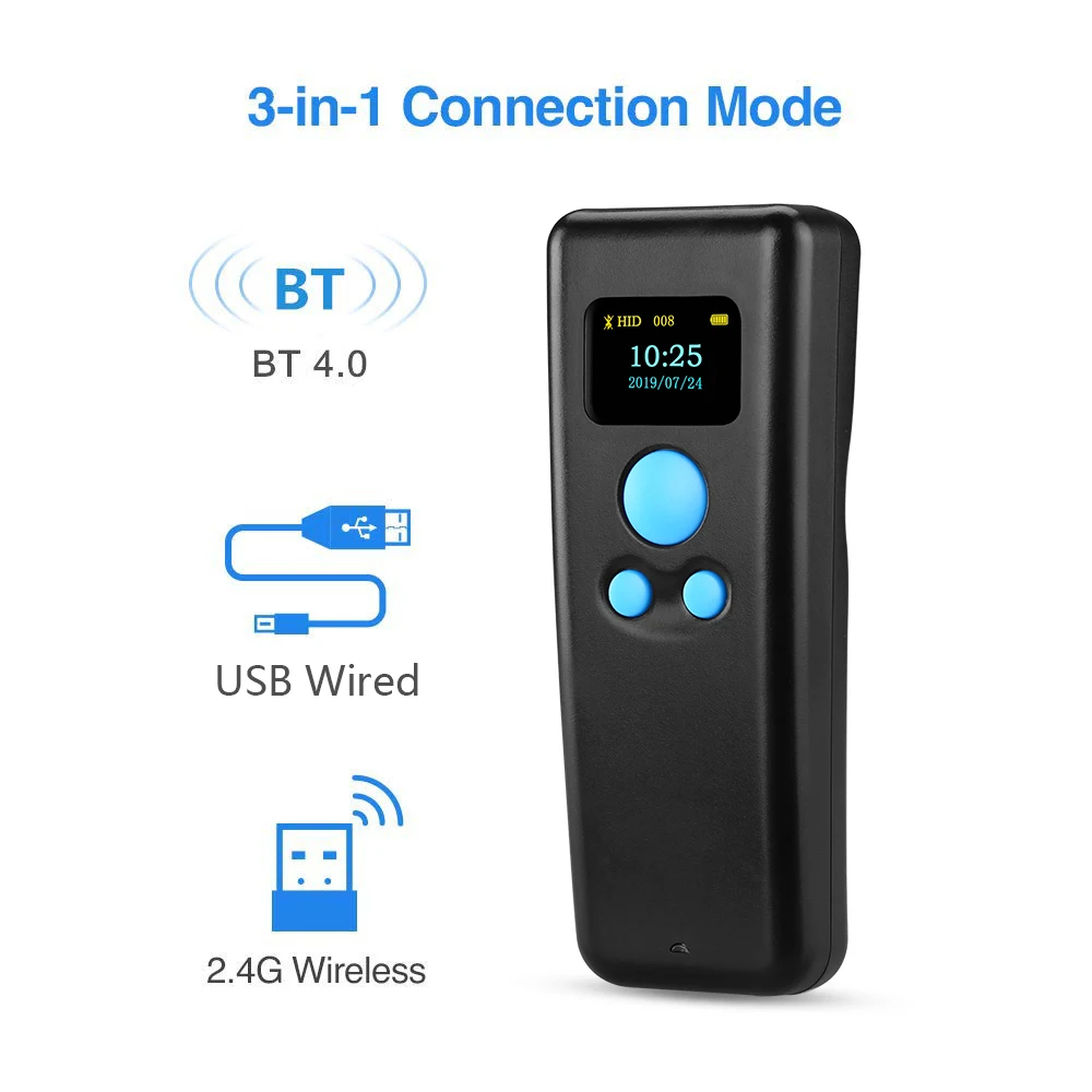 Eyoyo BT55 портативный 1d высокоскоростной Ручной bluetooth Штрих Код QR код 3 в 1 сканер