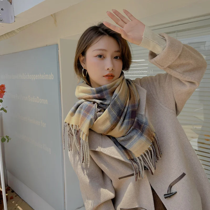 Новинка Осень-зима женский шарф из искусственного кашемира квадратная шаль с
