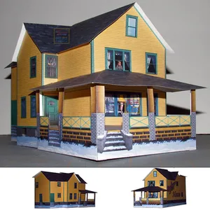 Двухэтажная вилла домик здание 3D Бумага модель сделай сам головоломка родитель-ребенок ручной класс оригами бумаги ремесло игрушка