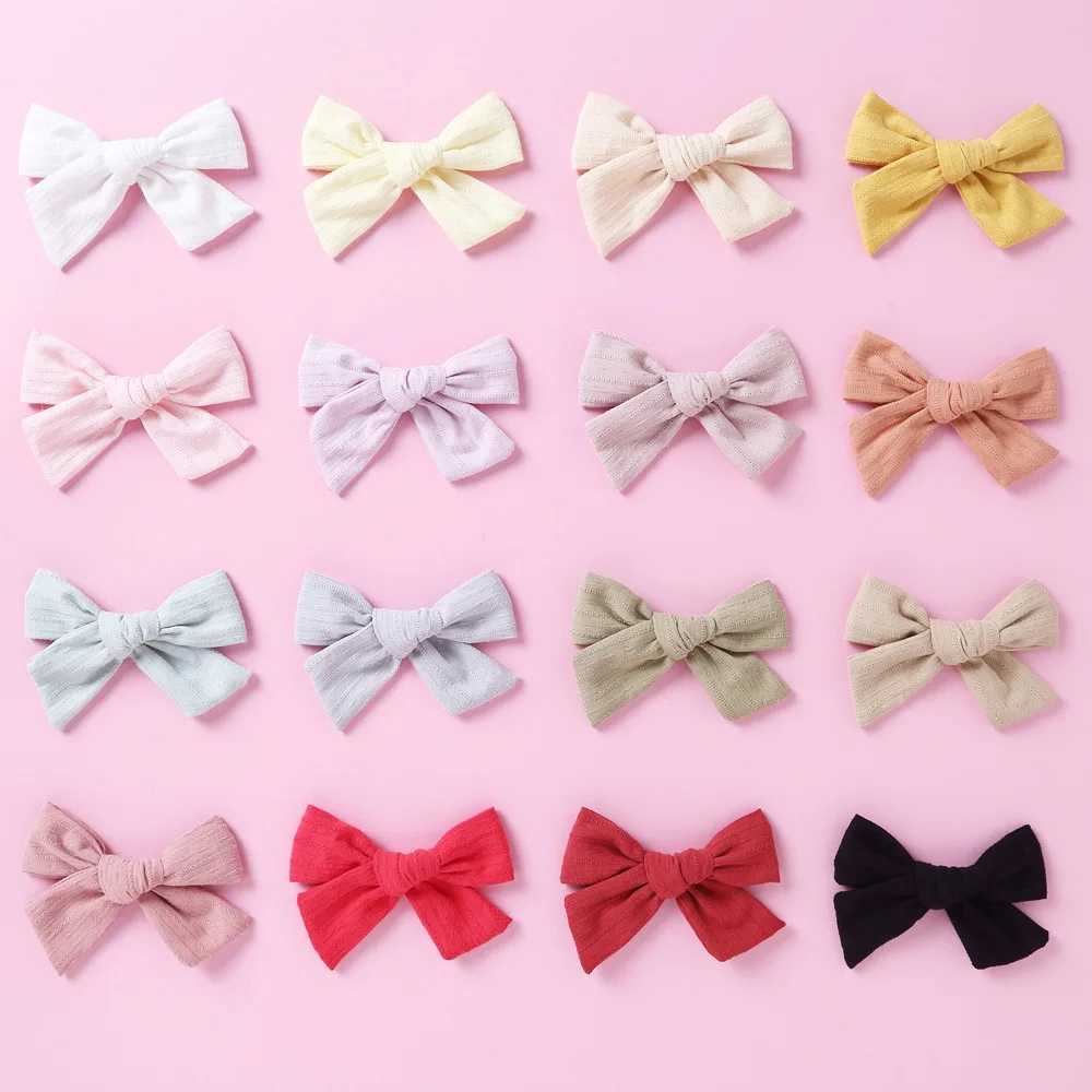 Clip de lazo Para el pelo Para ni&ntilde;a, 2 uds., accesorios Para el pelo de algod&oacute;n a rayas, Ganchos Para Ninas, pasador infantil, Mollette, Capelli-2